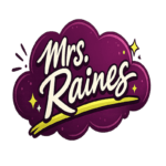 Mrs Raines energetic purple chartreuse logo