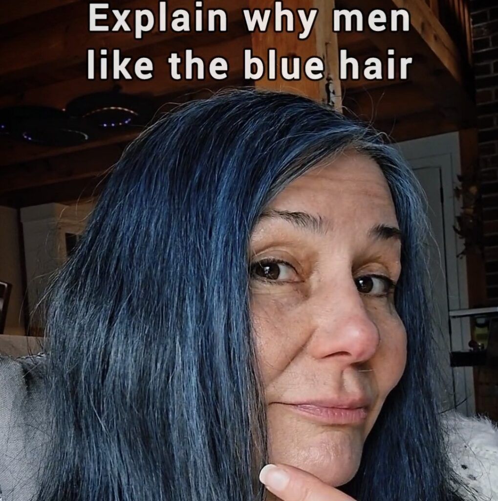 why men like blue hair, husband reacts tried to explain