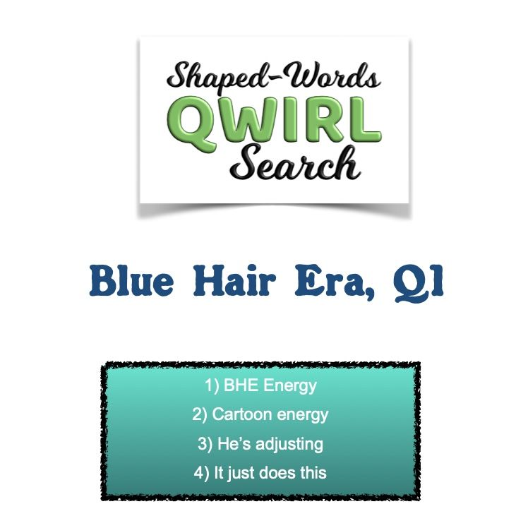 word search puzzle about blue hair
