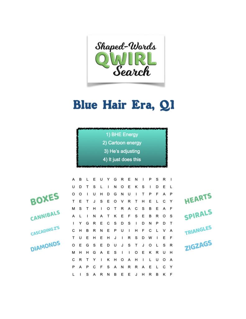 Blue hair puzzle 5 minute brain game