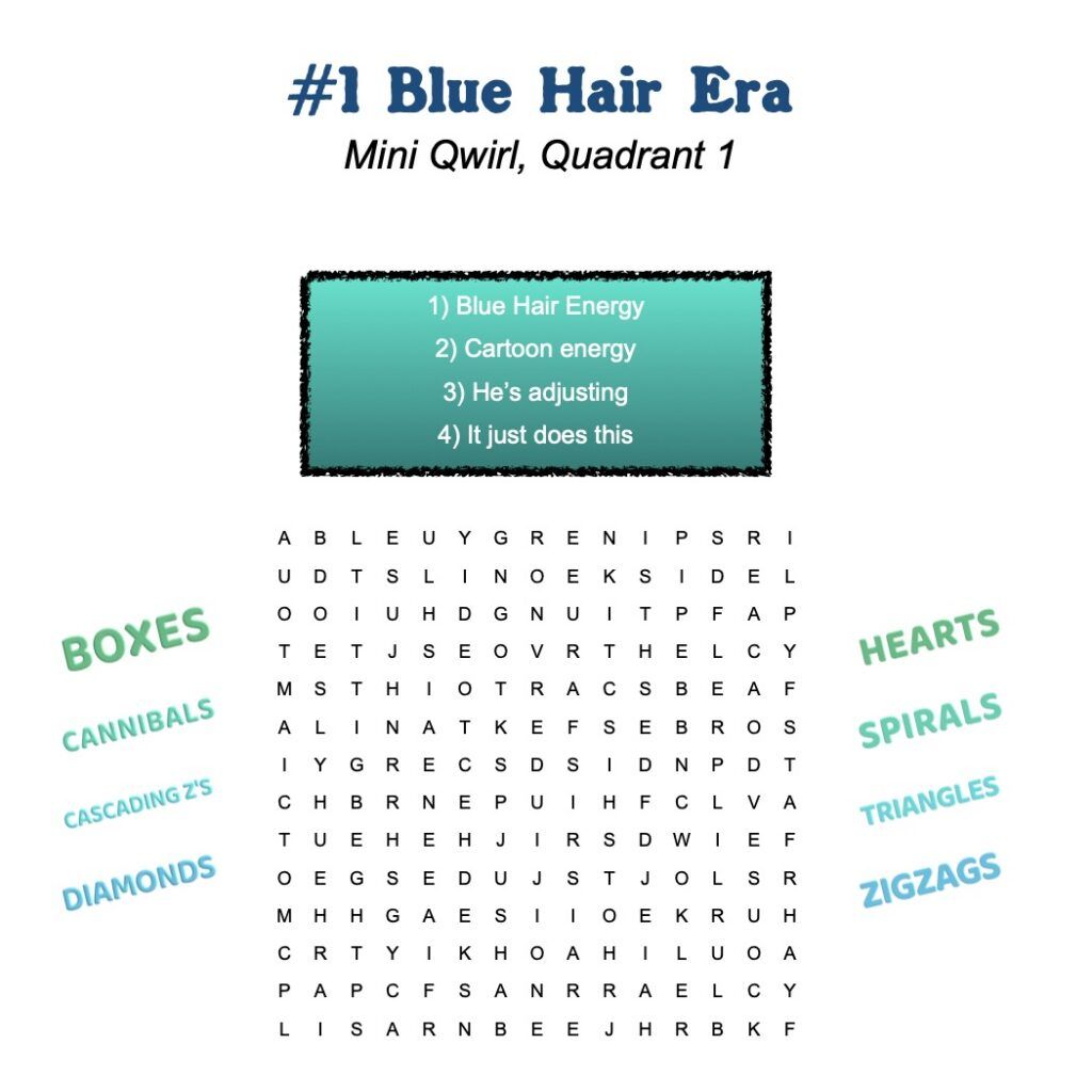 blue hair era qwirl puzzle about blue hair energy